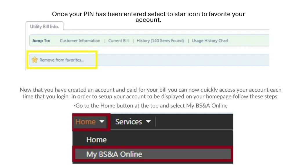 once your pin has been entered select to star