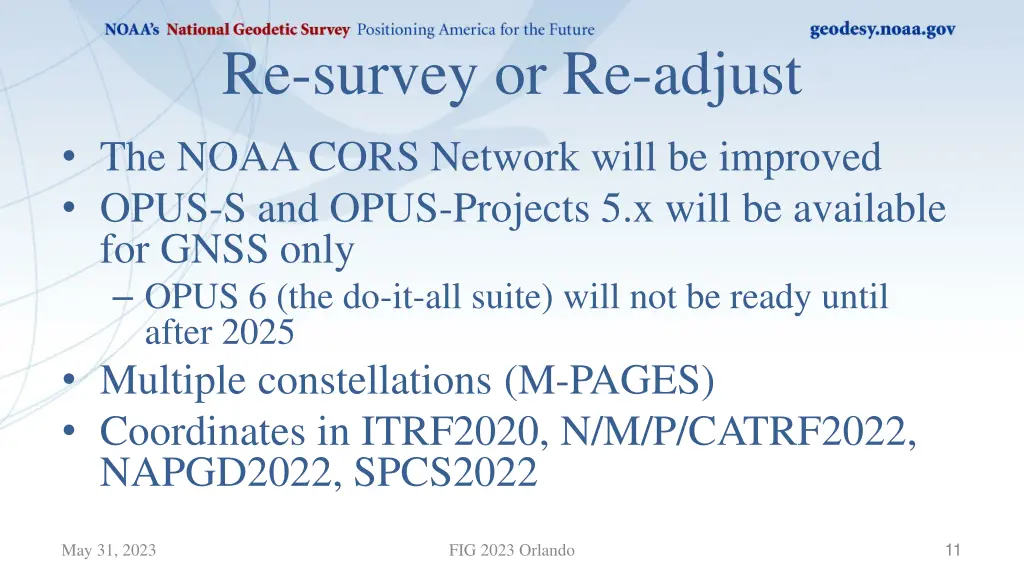 re survey or re adjust