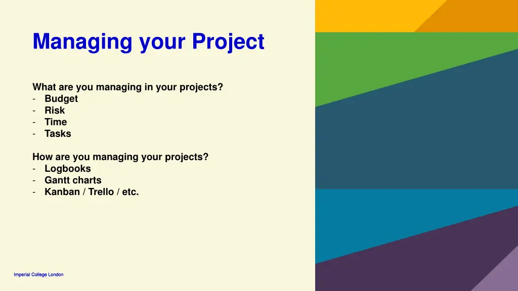 managing your project
