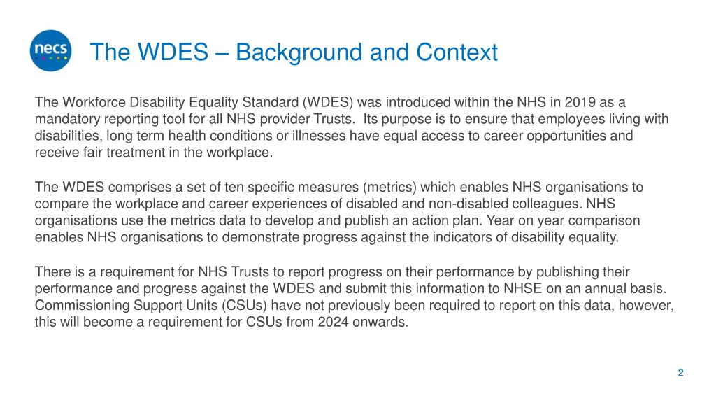 the wdes background and context