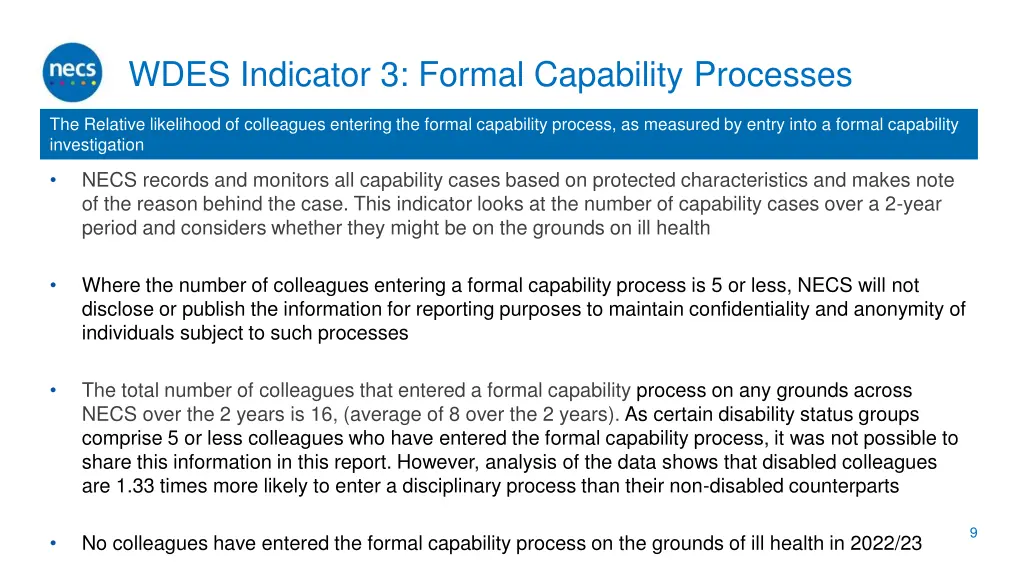wdes indicator 3 formal capability processes