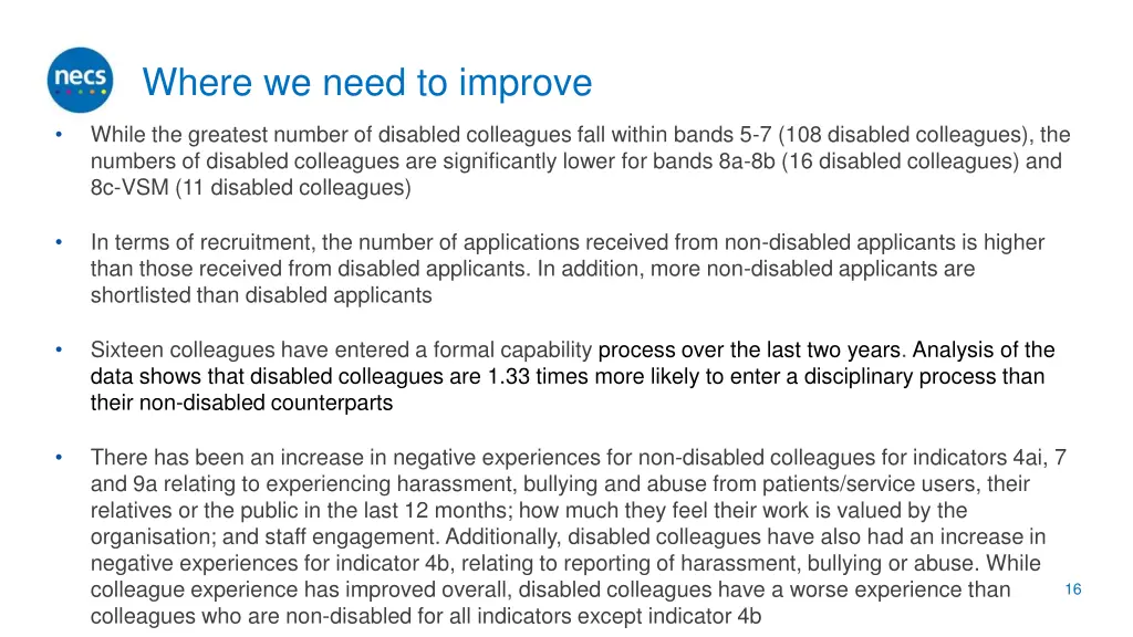 where we need to improve