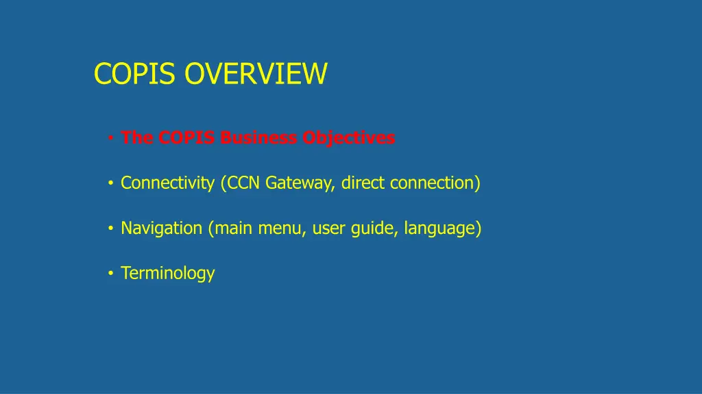 copis overview