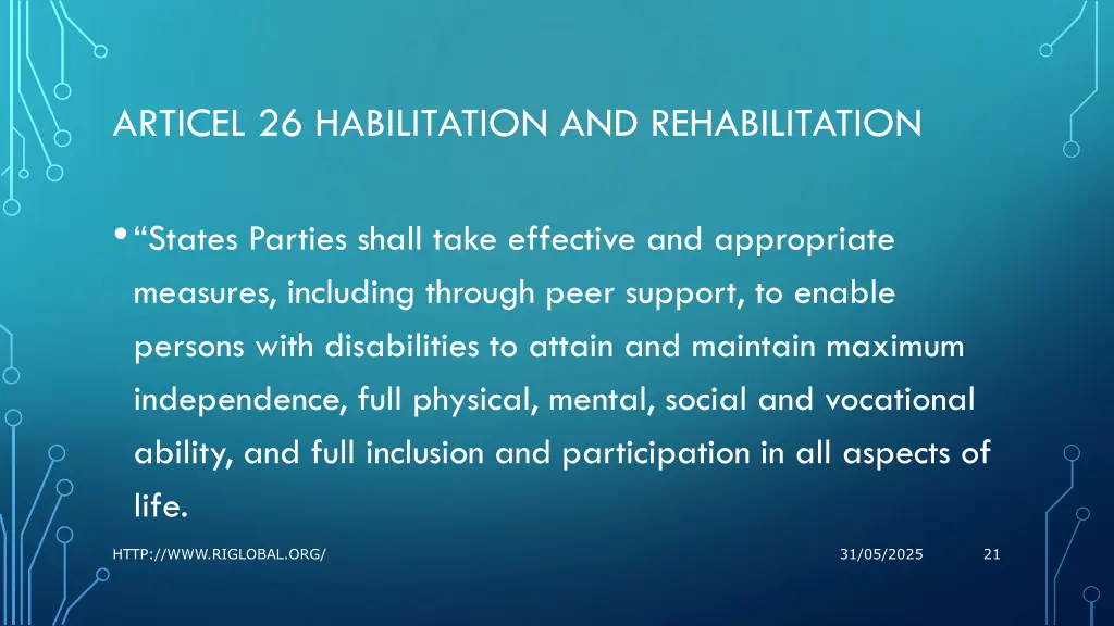 articel 26 habilitation and rehabilitation