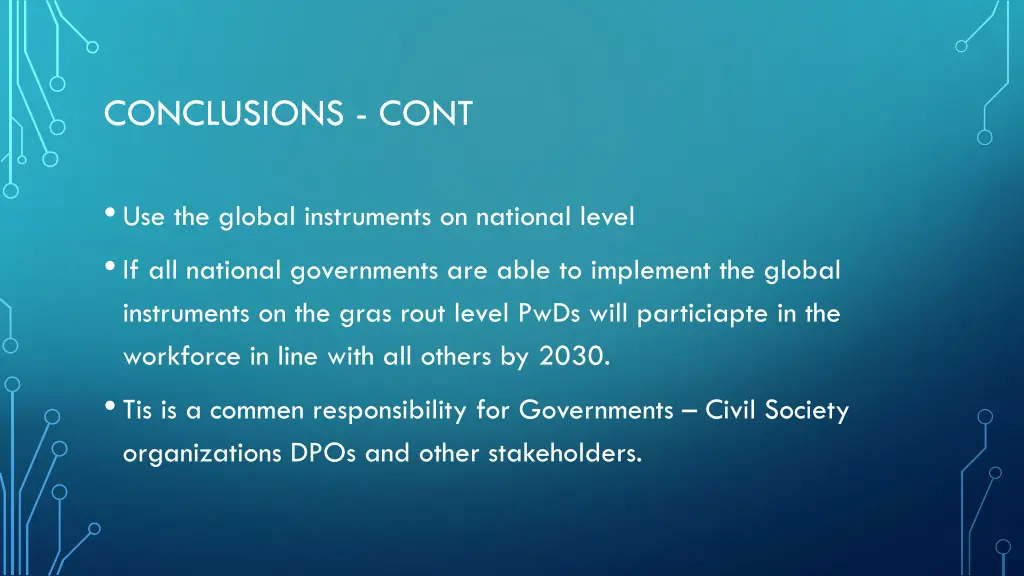 conclusions cont