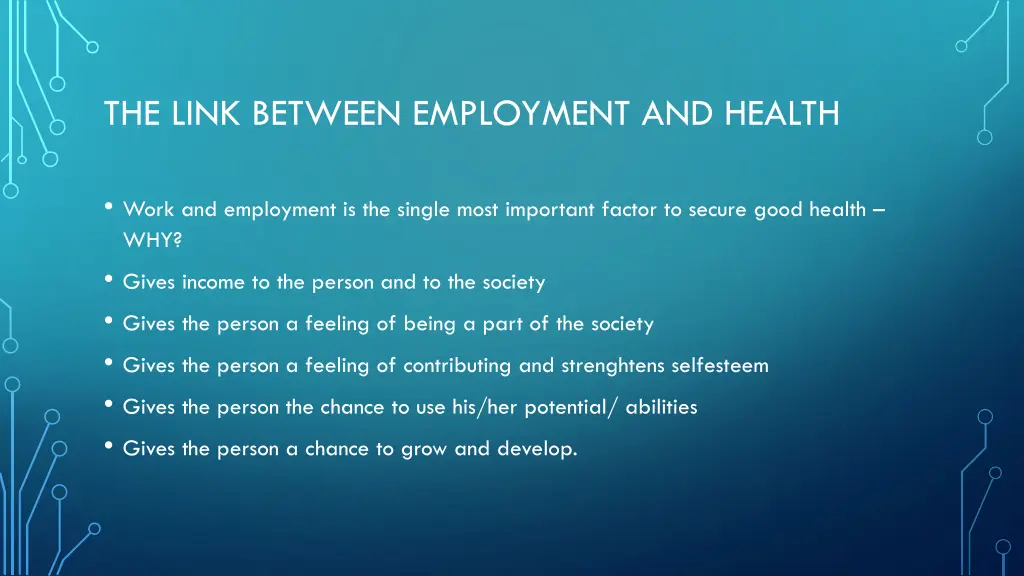 the link between employment and health