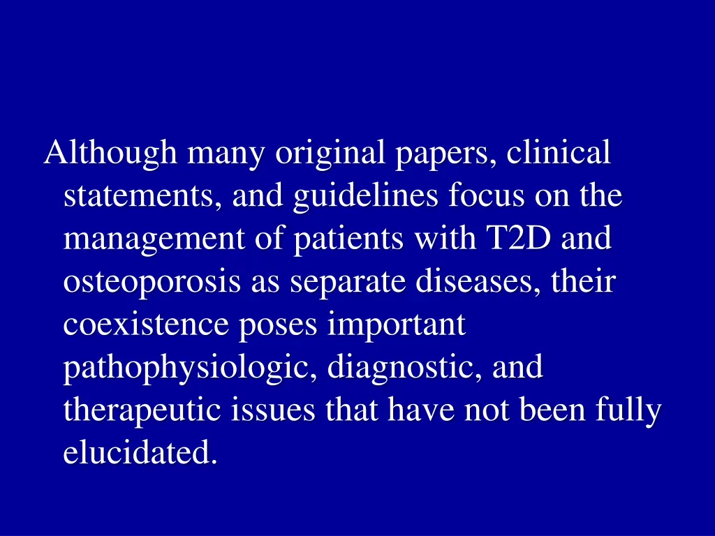 although many original papers clinical statements
