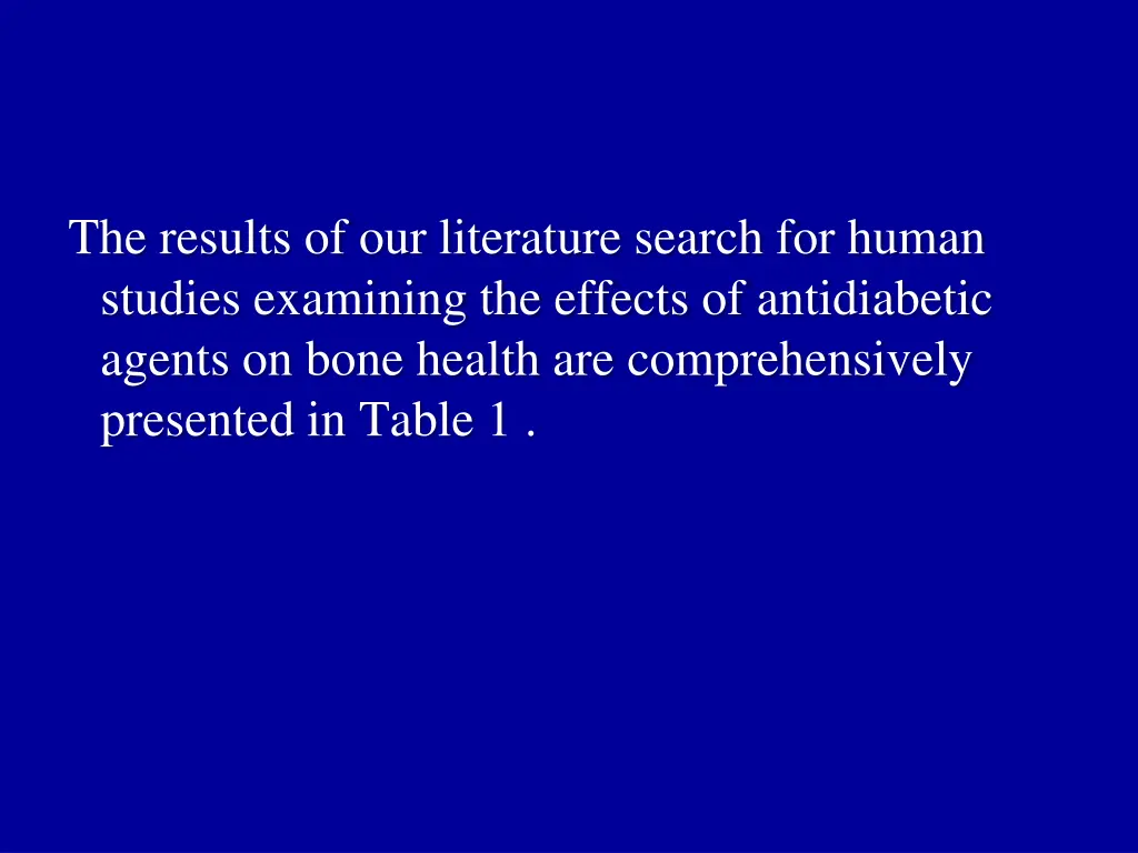 the results of our literature search for human