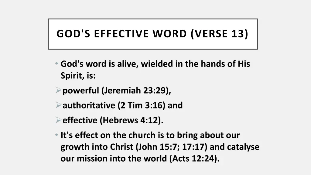 god s effective word verse 13 1