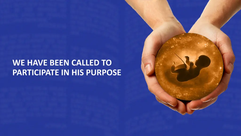 we have been called to participate in his purpose