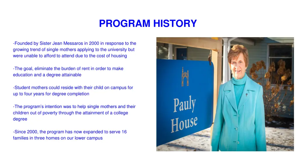 program history