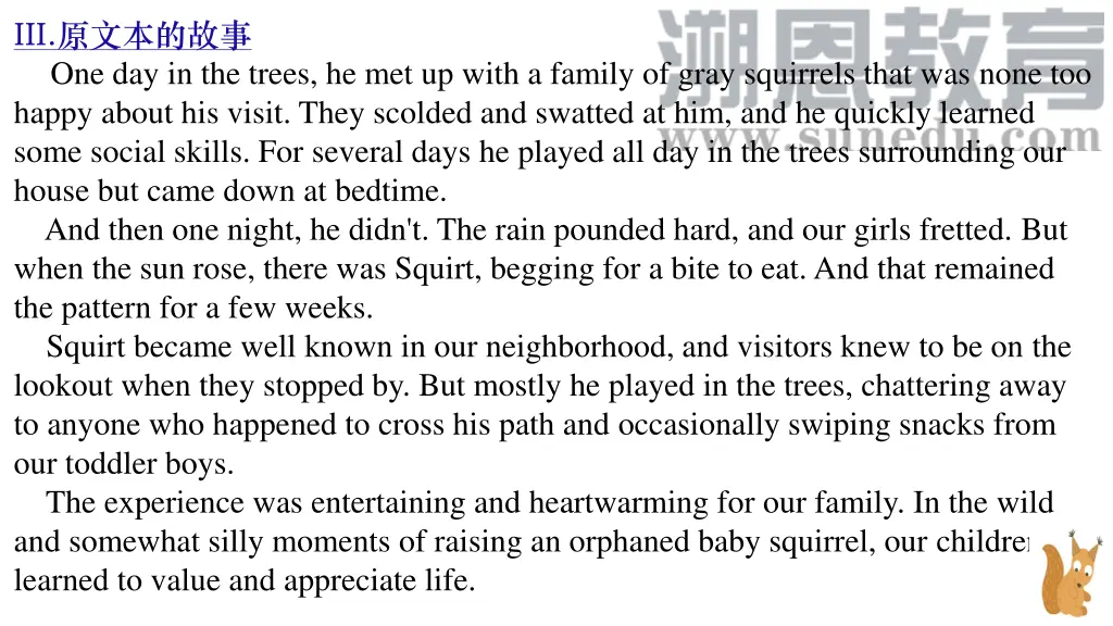 iii one day in the trees he met up with a family