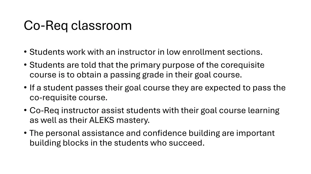 co reqclassroom