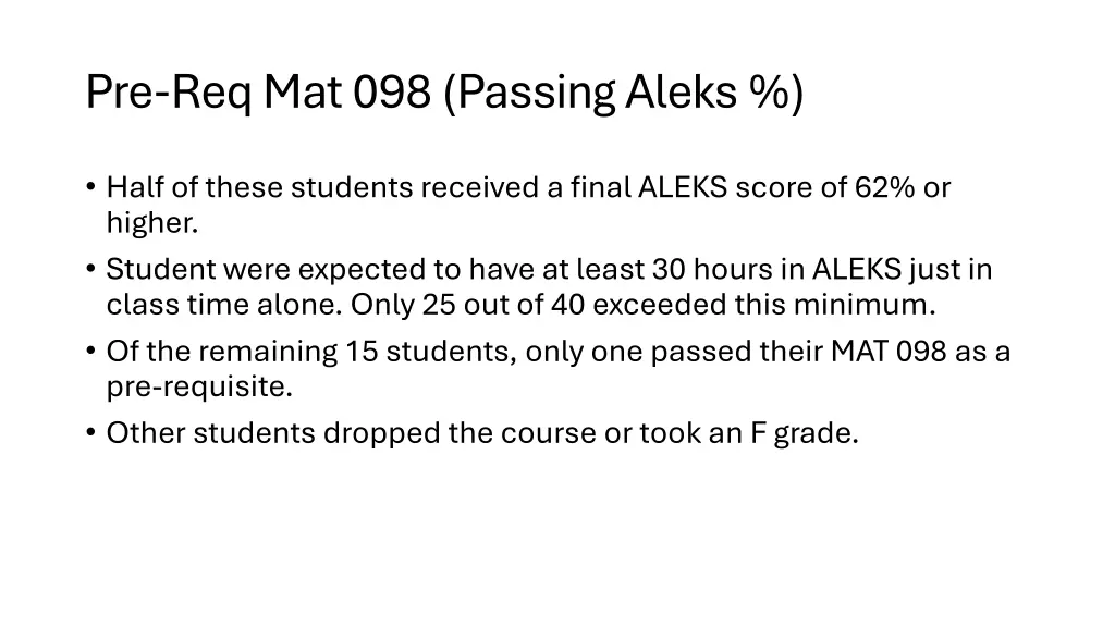 pre req mat 098 passing aleks