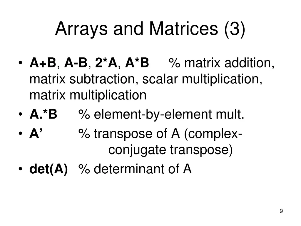 arrays and matrices 3
