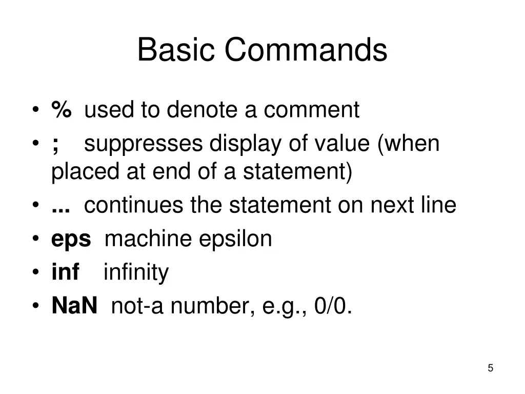 basic commands