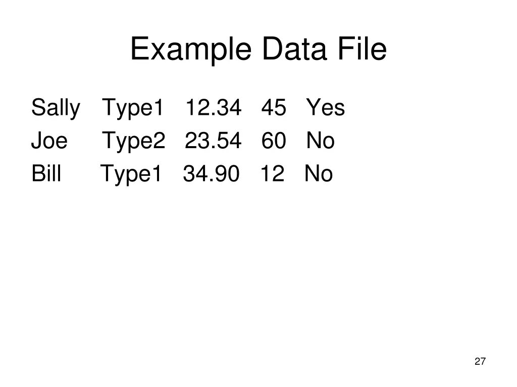 example data file