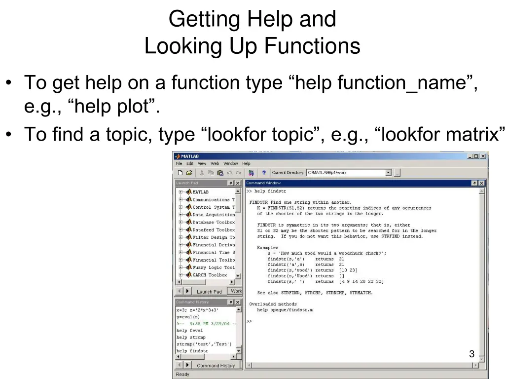 getting help and looking up functions