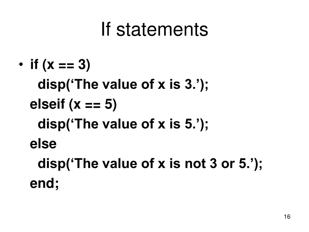 if statements