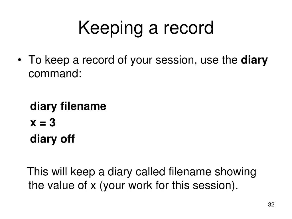 keeping a record