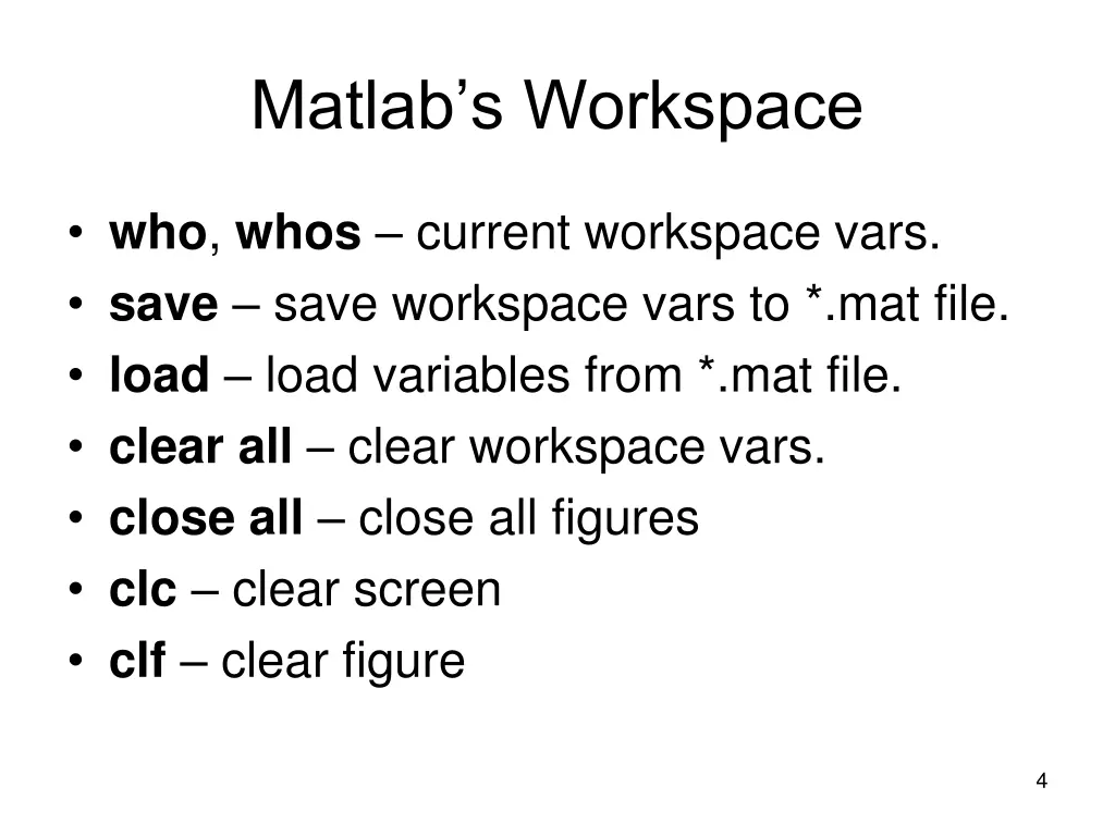 matlab s workspace