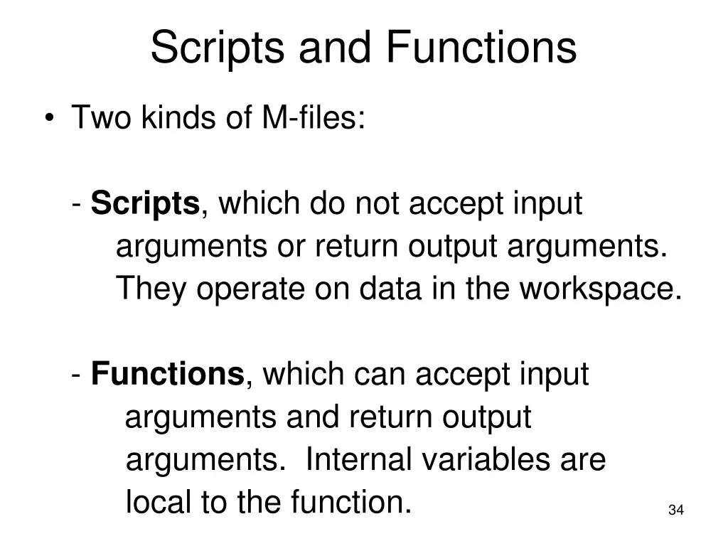 scripts and functions