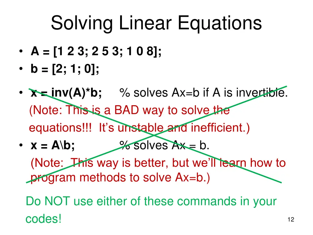 solving linear equations
