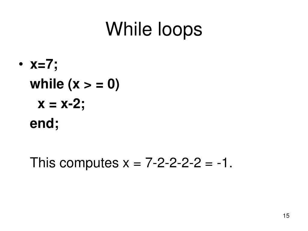 while loops