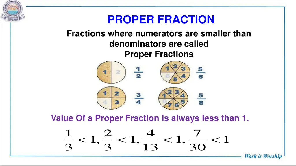 proper fraction fractions where numerators