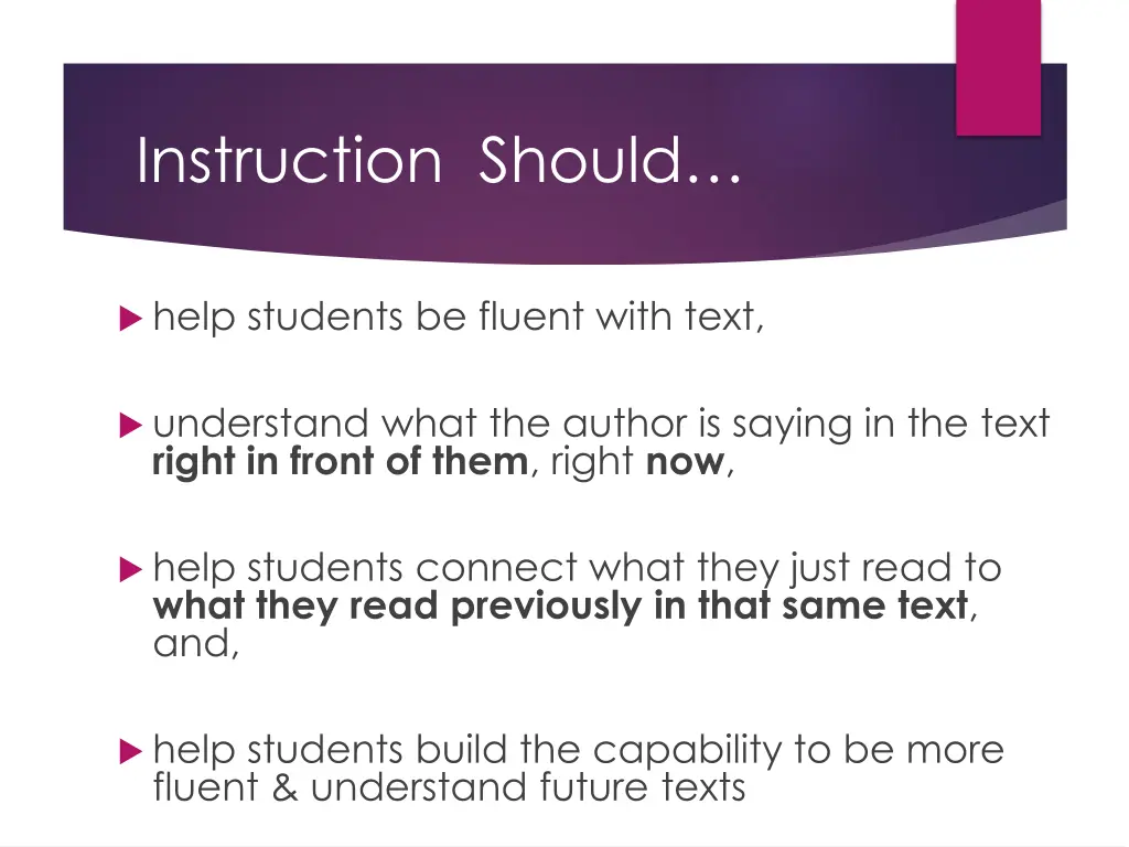 instruction should