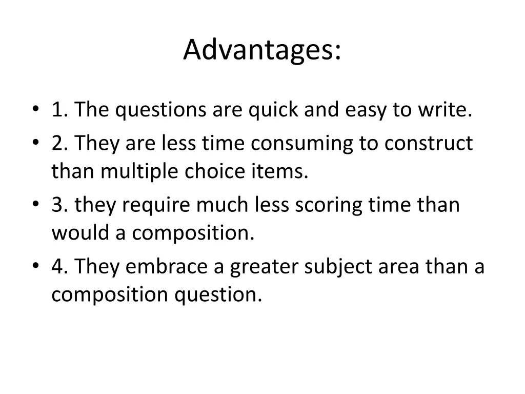 advantages