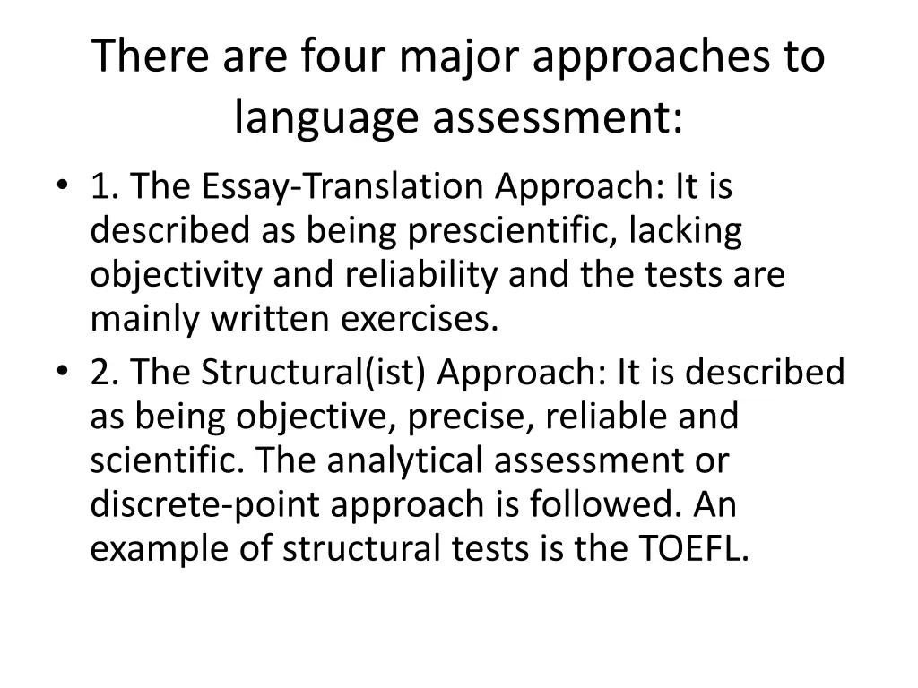 there are four major approaches to language