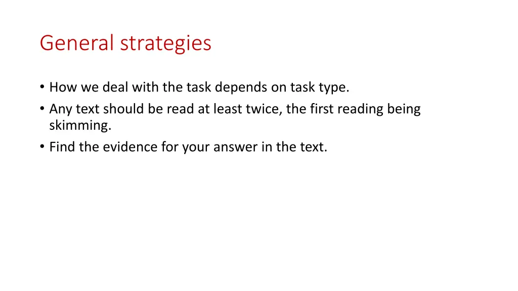 general strategies