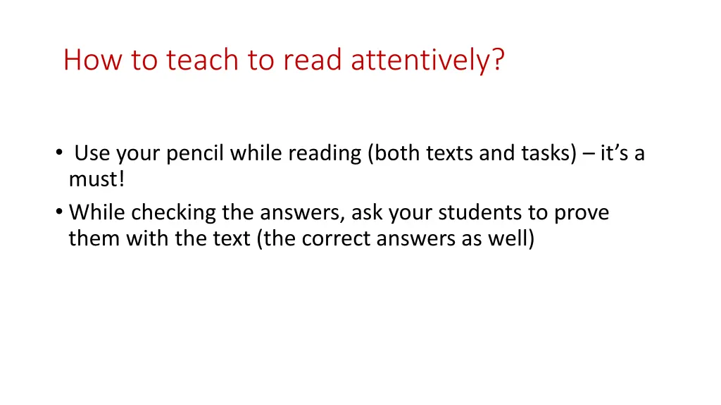 how to teach to read attentively