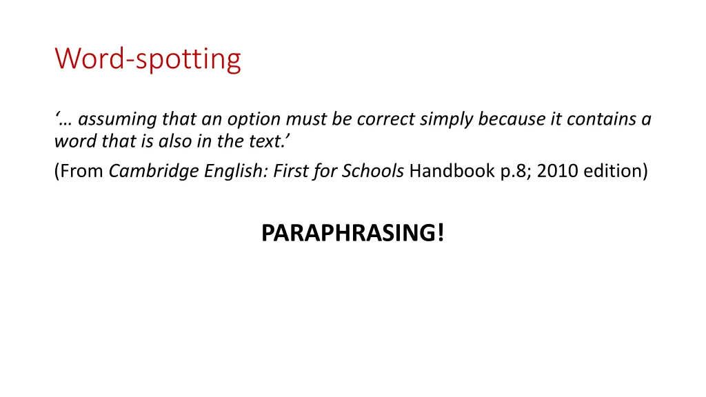 word spotting