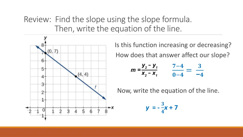 review find the slope using the slope formula