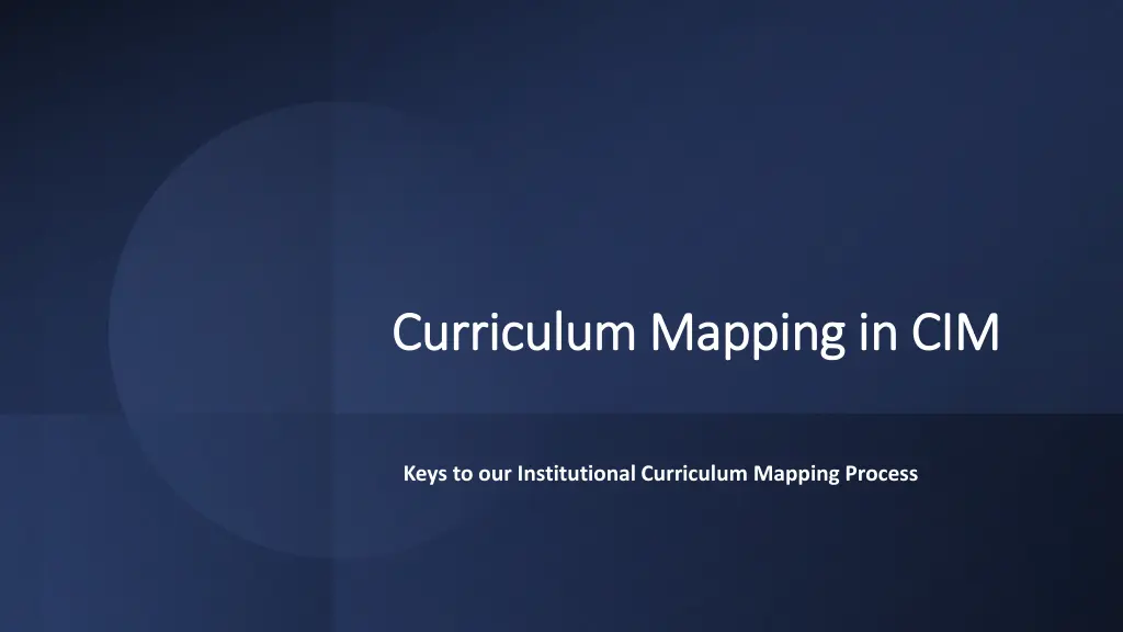 curriculum mapping in cim curriculum mapping