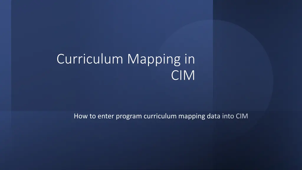 curriculum mapping in