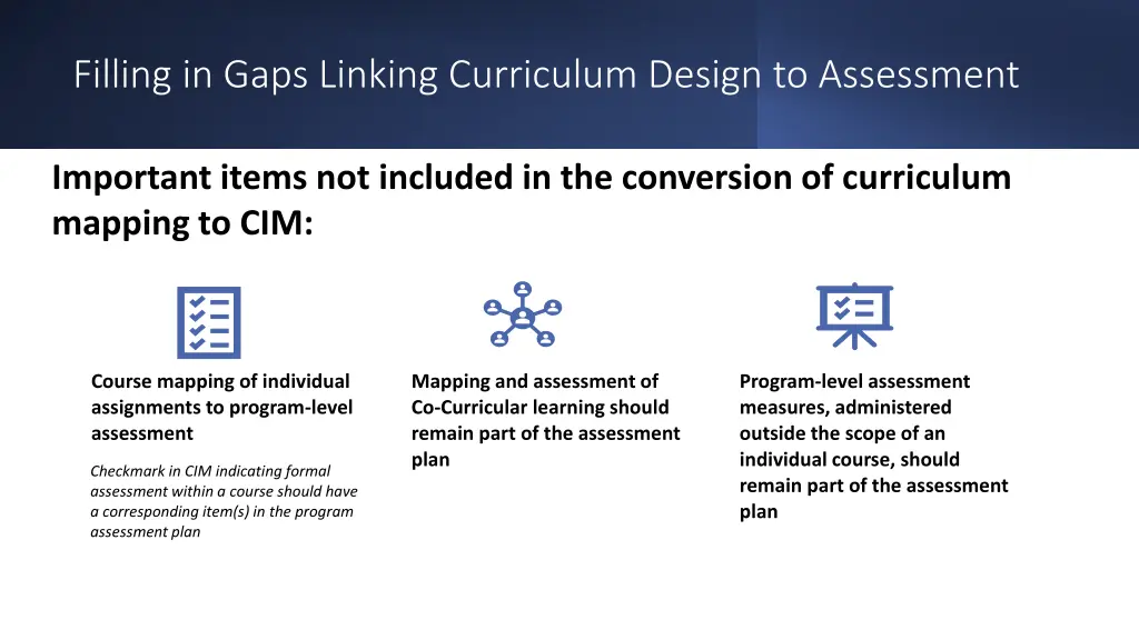 filling in gaps linking curriculum design