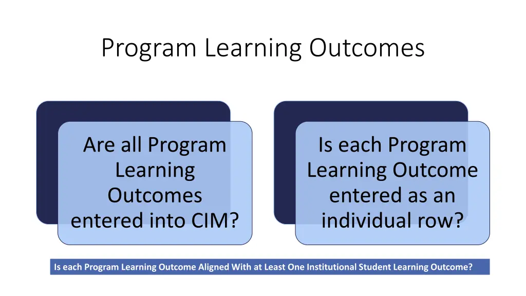 program learning outcomes