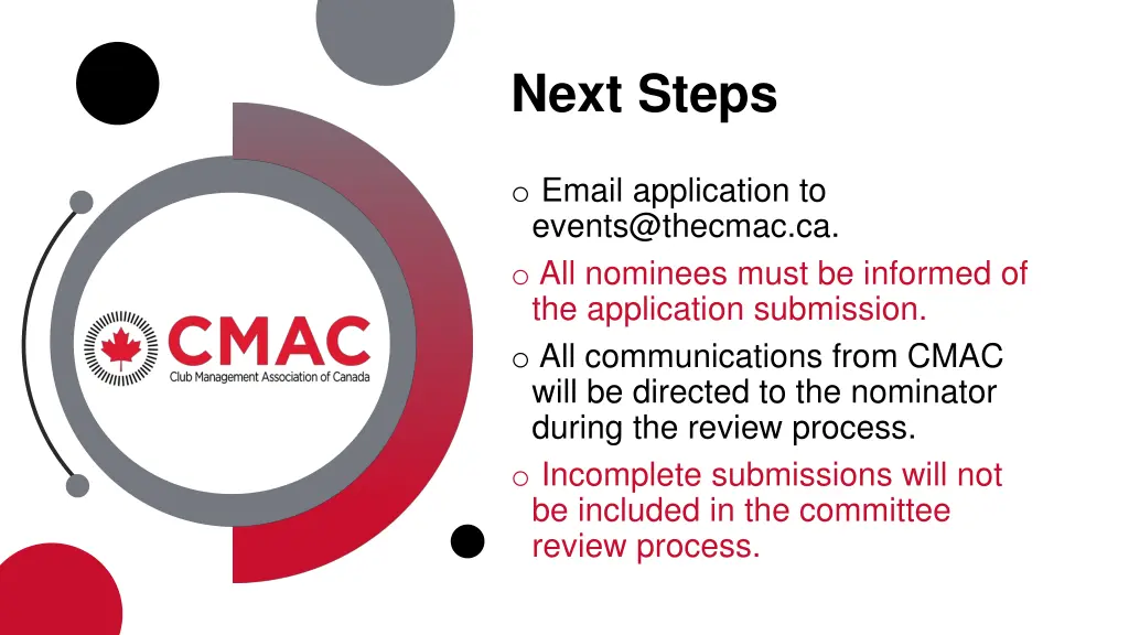 next steps
