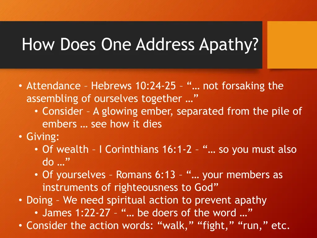 how does one address apathy 1