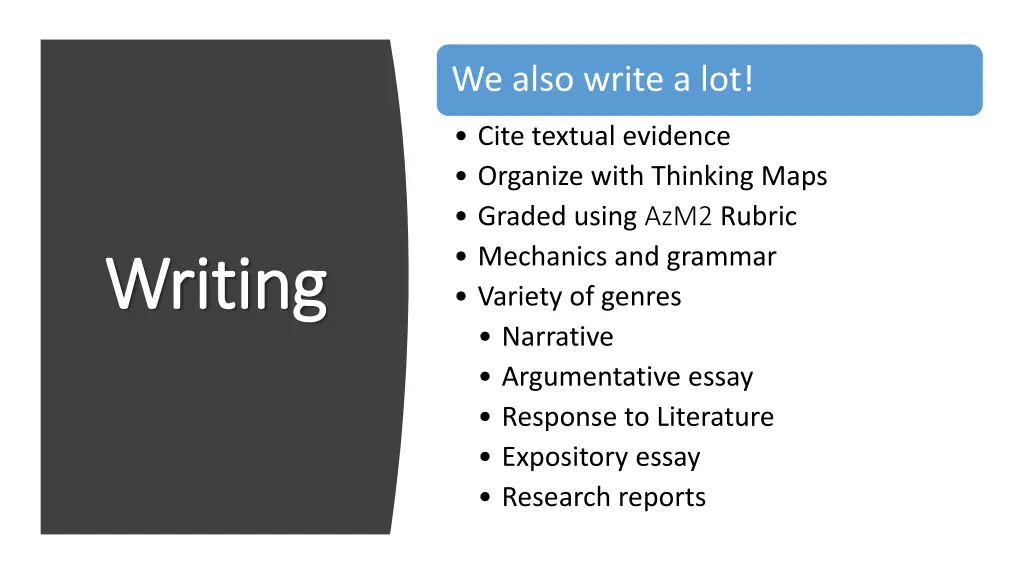 we also write a lot