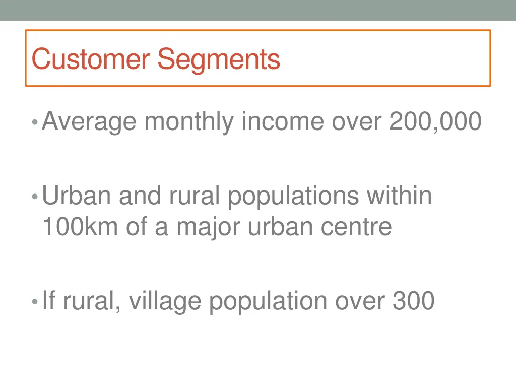 customer segments