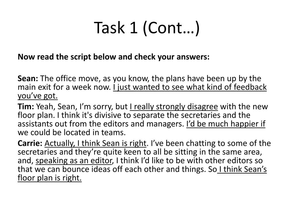 task 1 cont