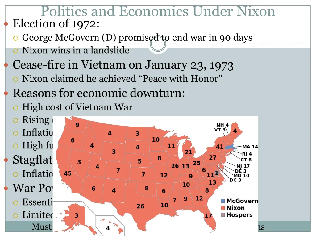 politics and economics under nixon election