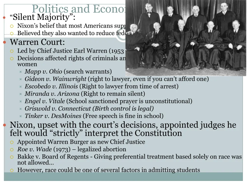 politics and economics under nixon silent