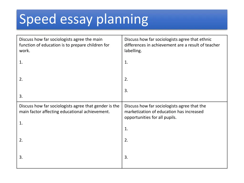 speed essay planning 1