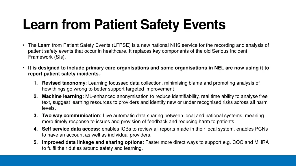 learn from patient safety events