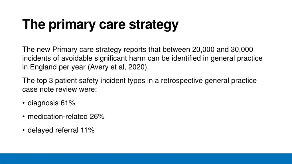 the primary care strategy
